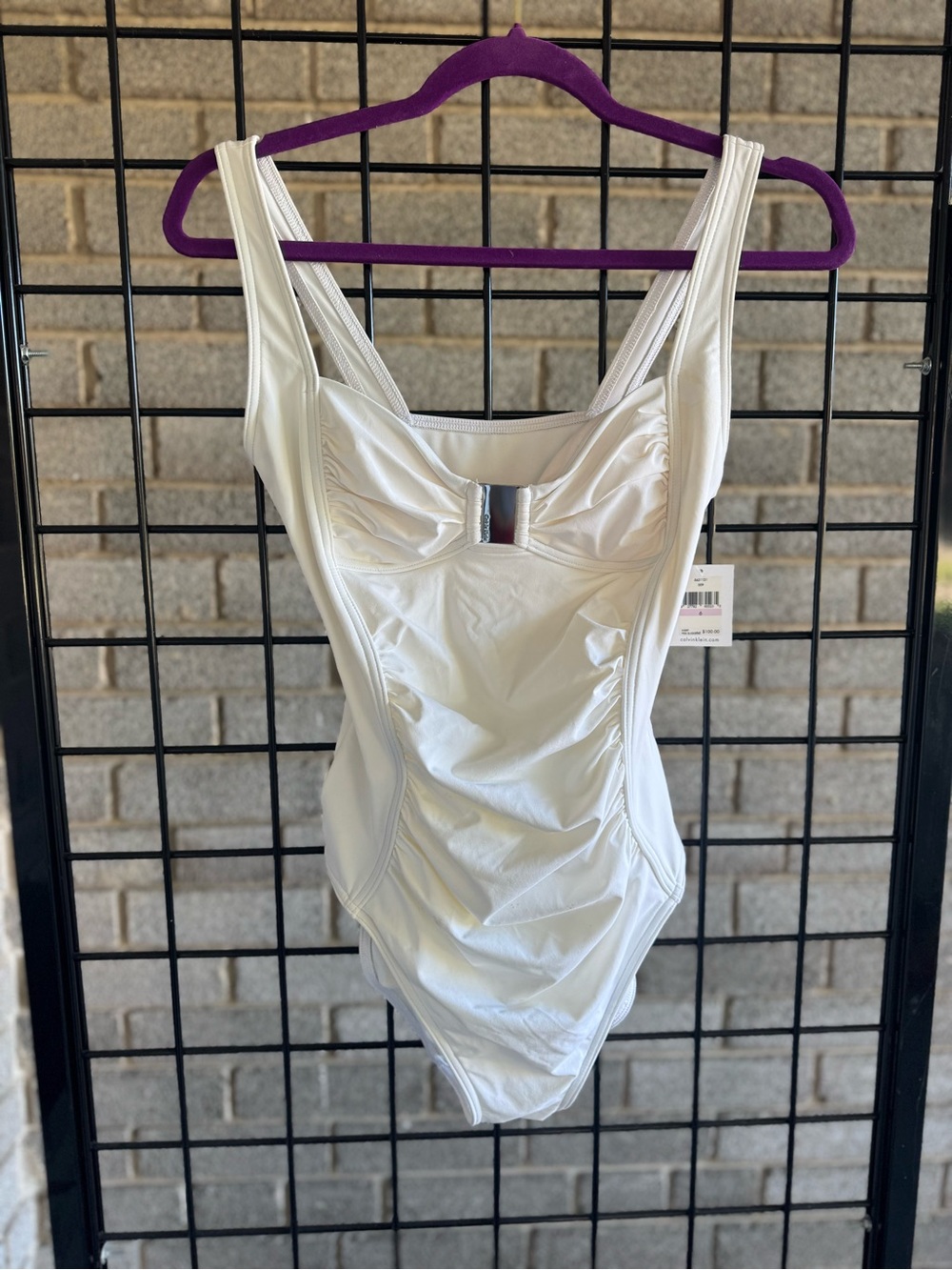 Calvin Klein 2010 White One-Piece Swimsuit